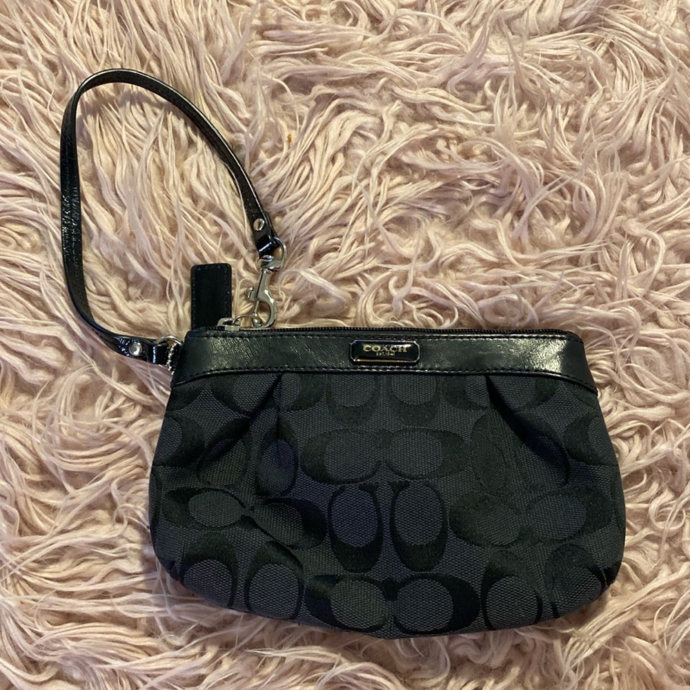 Coach Classic Logo Black Wristlet